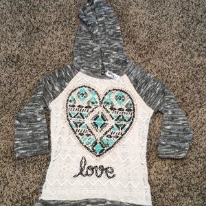 Girls sz Small cute sweater hoodie